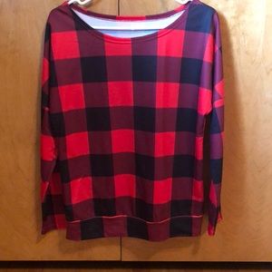Women’s red/black check slouchy